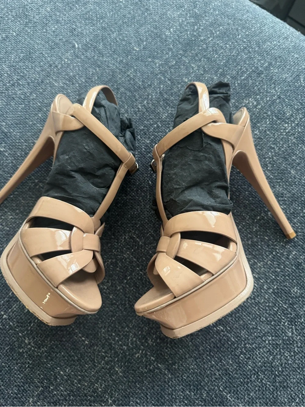 Yves Saint Laurent Nude Tribute Platform Sandals